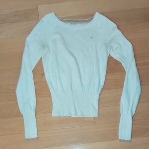 American Eagle Outfitters Cream Long Sleeve Top